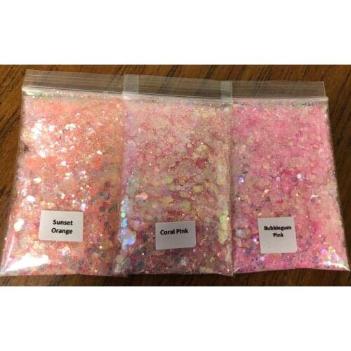 Nail Art Iridescent Holo Fine Chunky Glitter Mix - "Crushed Diamonds” 50g Bag Nail Art Fine & Chunky Iridescent Glitter Mix