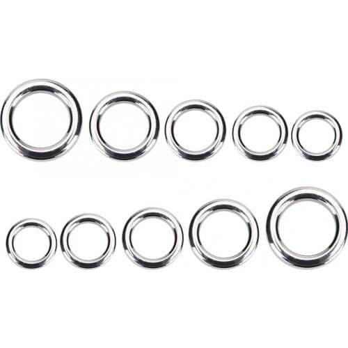 50Pcs Fishing Rings Stainless Steel Split Rings Strengthen Solid Ring Lure Connecting Ring Fishing Accessories 4/5/6/7/8MM