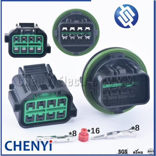 1 Set 8 Pin Original figure dynamic headlight plug auto waterproof connector socket HP066-08021 for KIA K2 K3 K5 HYUNDAI Sonata