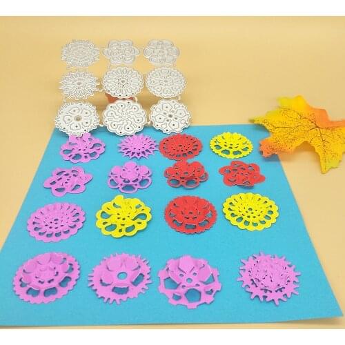 9 hollow round flower metal cutting molds for scrapbook album decoration DIY handmade art