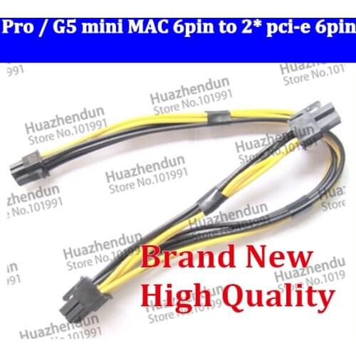 Free Ship 100pcs for Mac Pro G5 mini MAC 6pin to 2* pci-e 6pin video card power cable 4500 gtx285 HD4870 HD5770 GTX285