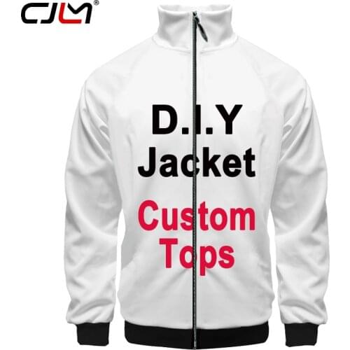 CJLM 3D Fashion Custom Print Zipper Stand Jacket Men/Women Drop Shipping Wholesalers Personality LOGO Name Image Any Color Coat