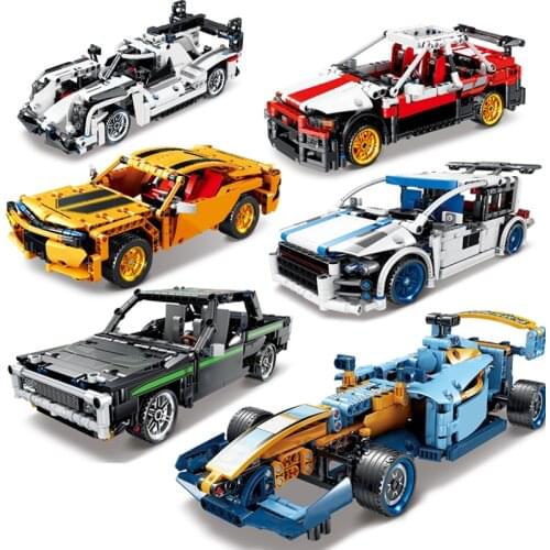 Moto Moter Sets Series Pull Back Car Racer Truck Car Building Blocks Children Kids Toys Kit Bricks Boys gift