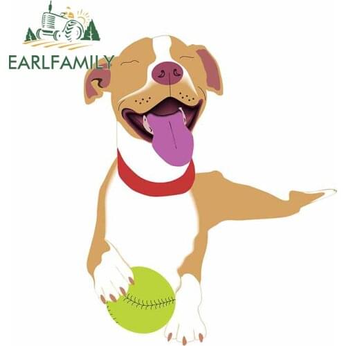 EARLFAMILY 13cm x 10.4cm For Pitbull Anime Funny Car Stickers Creative Windshield Graffiti Decal Waterproof Car Door Protector