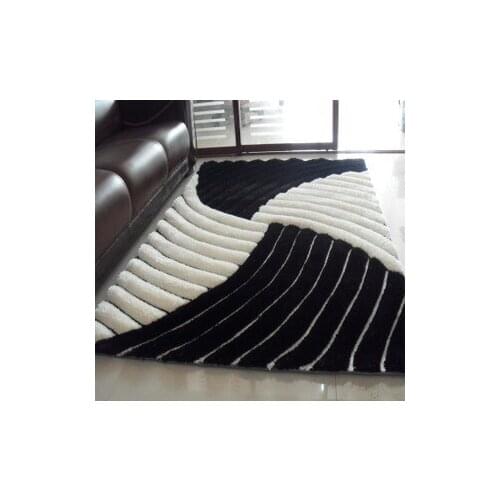 Carpet with geometric ,color white and black , Brief 3d three-dimensional carpet sofa coffee table disposable carpet customize