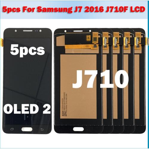 Lot 5 Pieces OLED 2 LCD For Samsung Galaxy J7 2016 J710 SM-J710F J710M J710H LCD Display and Touch Screen Digitizer Assembly