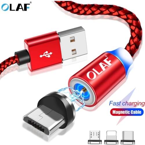 OLAF Magnetic Charger Micro USB Type C Cable Fast Charging Magnet Microusb Magnetic USB Cable For iPhone Samsung Xiaomi Huawei