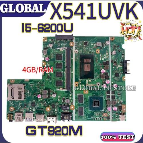 Motherboards X541UVK Laptop motherboard for ASUS X541UJ X541UV X541U F541U A541U 100% TEST original mainboard I5-6200U GT920M
