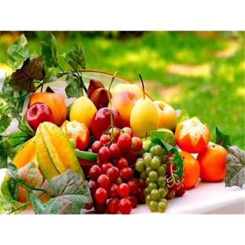 Fruit Still Life DIY 11CT Cross Stitch Embroidery Kits Needlework Craft Set Printed Canvas Cotton Thread Home Dropshipping