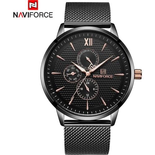NAVIFORCE Brand Watches Men Quartz Watches Mans Steel Watch Drop Shipping Wholesale Fashion Auto Date Wristwaches Reloj Hombre