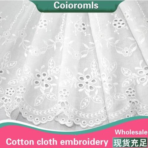 New White Skirt Corner Flower Clothing Cotton Cloth Lace Fabric Wholesale Home Tablecloth Decorative Fabric