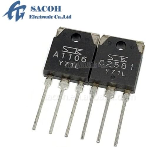 Free Shipping 10Pairs 2SA1106 A1106 + 2SC2581 C2581 or 2SA1105 + 2SC2580 or 2SA1104 + 2SC2579 TO-3P AUDIO POWER AMPLIFIER