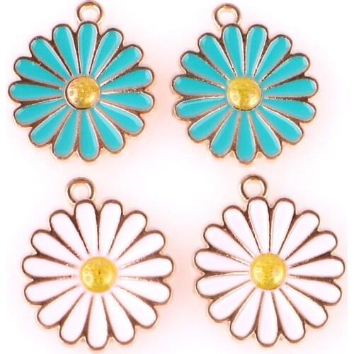 10pcs/lot Flower Chrysanthemums Sunflower Pendant Jewelry Finding Making For DIY Earring Necklace Charms 23622
