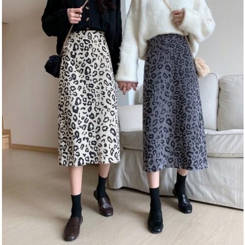 Casual Loose Elastic Fashion Winter Velvet Warm All Match High Waist Corduroy A-line Mid-calf Women Female Skirts