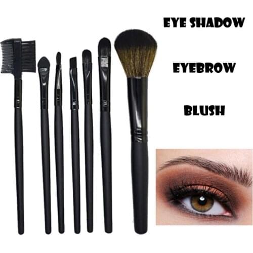 Professional 7 Pcs/Set Wood Makeup Brush EyeShadow Brush Cosmetics Blending Brush Tool high quality dropship #Y
