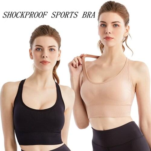 Sports Bra Rear Buckle Adjustable 3D Shockproof Gathering Running Underwear Seamless Hollow Cross Black Sports Bra Large Size