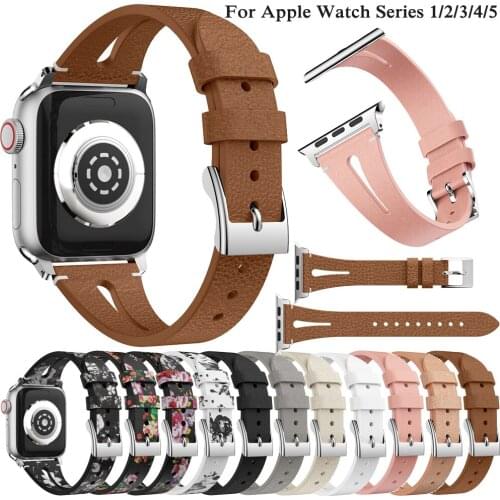 Leather band For Apple Watch strap 42mm/38mm 40mm/44mm For i watch series 5 4 3 2 1 wrist bands bracelet belt watch band straps