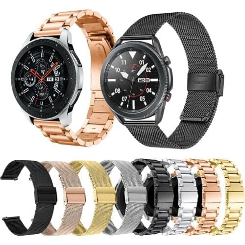 Metal strap For Samsung Galaxy watch 3 45mm band gear s3 Frontier Classic 22mm 20mm WatchWoven Nylon Band for 20mm 22mm Wrist