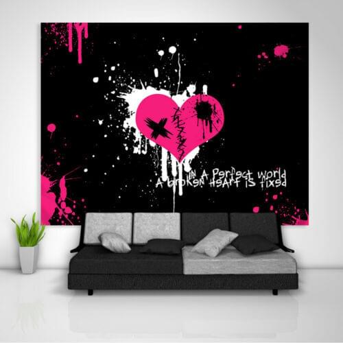 Heart Fixed Tapestry Sofa Table Bed Cover Home Decor