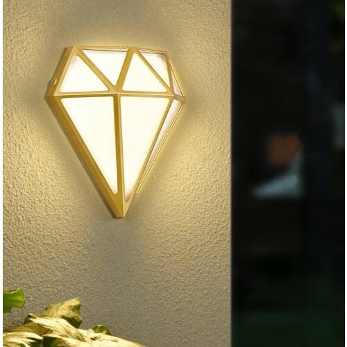 18W wall lamp outdoor waterproof balcony courtyard exterior wall led modern minimalist creative living room diamond new