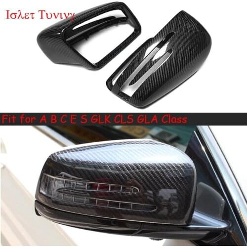 Carbon Fiber W204 Side Door Rearview for Mercedes-benz A B C E S GLK CLS GLA class W176 W207 W218 W212 W221 Mirror Cover Caps