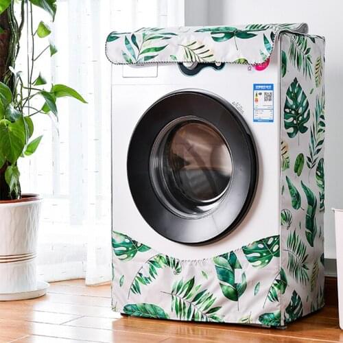 Waterproof Washing Machine Cover Home Polyester Roller Laundry Silver Coating Dustproof Case Cover