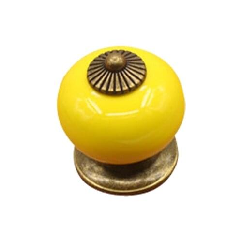 1 Pair 2 x Ceramic Door Locker Knob Vintage Bronze Pull Drawer Cupboard Cabinet Handles J2Y