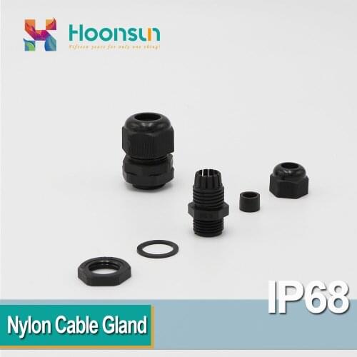 10 PCS M25 M27 M30 M32 Waterproof IP68 Nylon Cable Gland Connector IP68 with Lock Nut with Gasket PA
