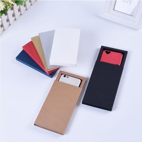 10pcs Blank Cardboard Box Drawer Style Phone Case Packing Box Frosted Sleeve Packaging Phone Cover Box