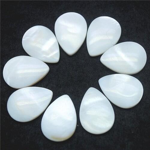 30PCS White Shell Cabochons Mother Of Pearl Loose Beads NO Hole Teardrop Shape 13x18MM 18X25MM DIY Jewelry Accessories