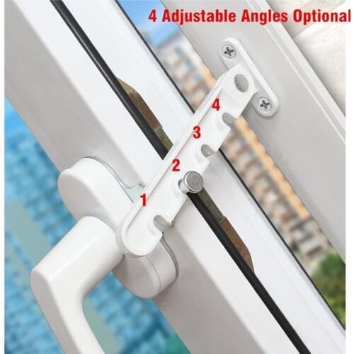 4 Adjustable Angles Wndows Limiter Latch Casement Window Stopper Child Safety Strap Lock Wind Brace Position Stoppers Artifact
