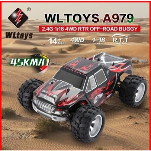 70km/h Upgraded WLtoys A979-B A979 4WD 1:18 RC Racing Car High Speed Monster Truck Transmitter Off-Road VS A959-b Sports cars