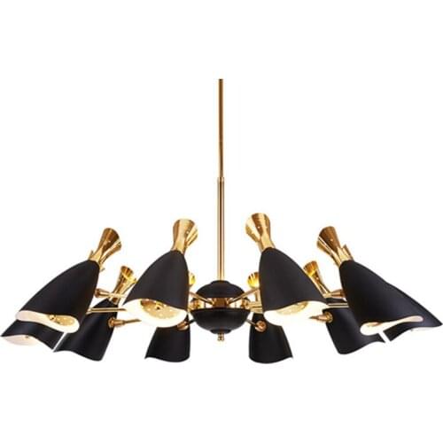 American E27 Chandelier Living Room Pendant Lamp Dining Room Lamp White Black 110v 220v Easy To Install Industrial Chandelier