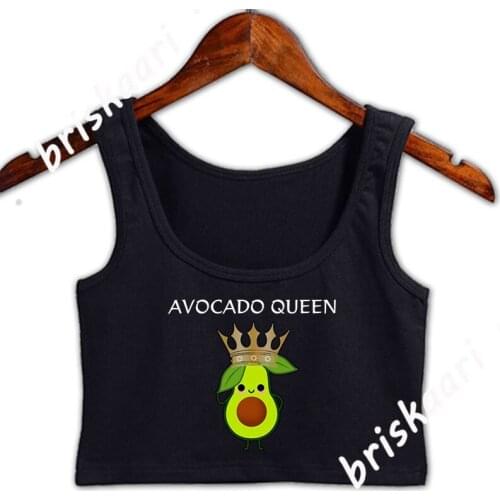 Avocado Queen Avocado Women Crop Top Anti-Wrinkle Spring Top Euro Size S-3xl Basic Pattern Designing Unique Female Vest