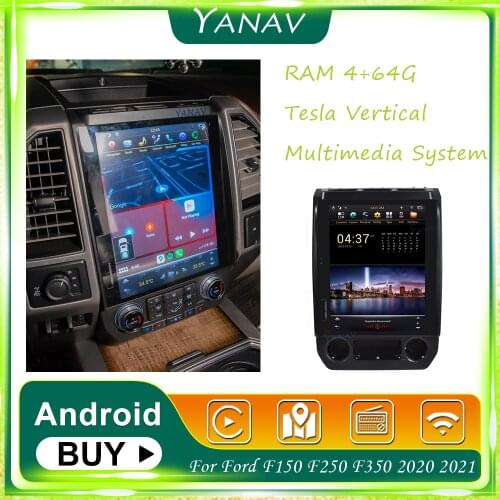 Android 2 Din Car Radio Stereo Receiver For Ford F150 F250 F350 2020 2021 GPS Navigation Audio Multimedia MP3 Player Head Unit