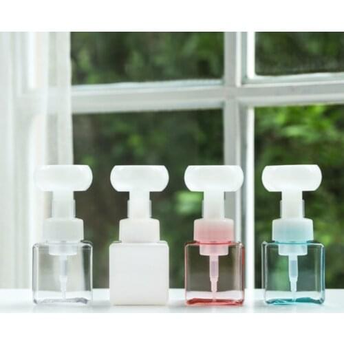 250ml Flower Foaming Bottle Liquid Soap Dispenser Flower Shape Foam Foaming Pump Empty Bottle Plastic Clear Bottle Shower Gel