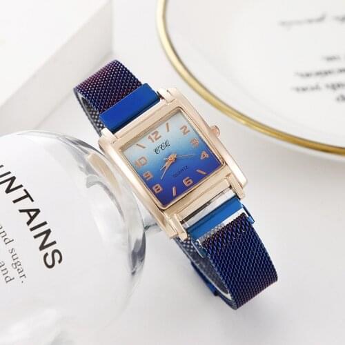 Magnetic clasp net red casual quartz ladies watch creative rose gold digital all-match watch