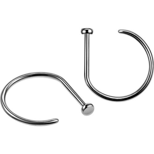 D Type Nose Ring Titanium Nose Ring 8mm Unisex Lip Ring septum piercing fake nose ring body jewelry for women