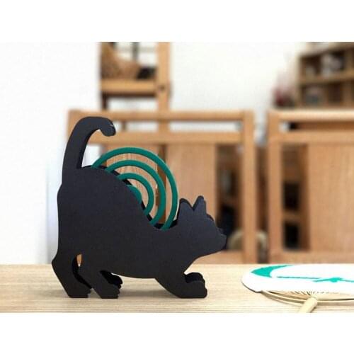 Cute Mosquito Coils Holder Cat Shape Mosquito Coil Rack Repellent Coils Incense Iron Stand Rack Holder Home Creative Decoration