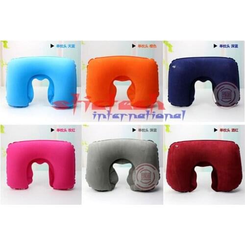 By dhl or ems 200 pcs Portable Folding Travel Air Pillow inflatable Neck U-shaped Pillow