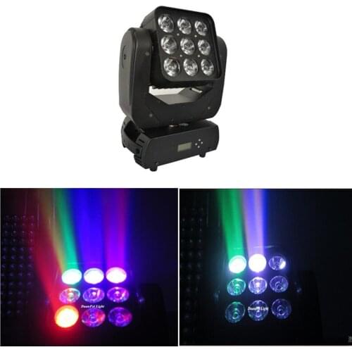 DunFly DuanFei Light 2pcs/lot 9 led matrix beam moving head rgbw 4in1 dmx led light