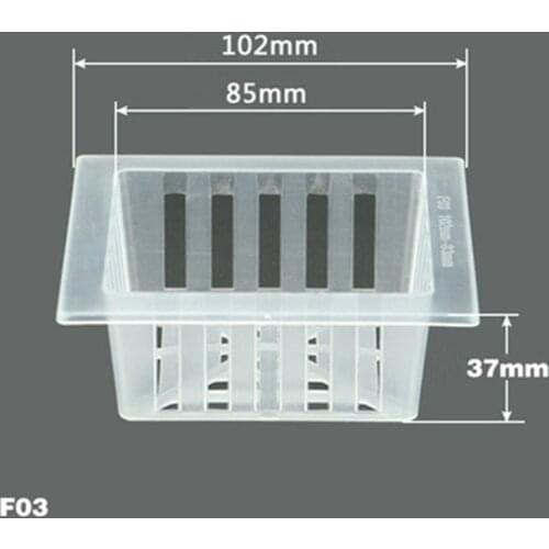 20pcs 85mm Square Hydroponic Basket Garden Vegetable Soilless Grow Net Pot Multi-Size Plastic Planting Mesh Pots