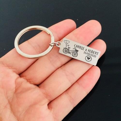 Custom Couple Name Anniversary Gift Fashion Beautiful Exquisite Accessories Keychain Boyfriend Girlfriend Love Present