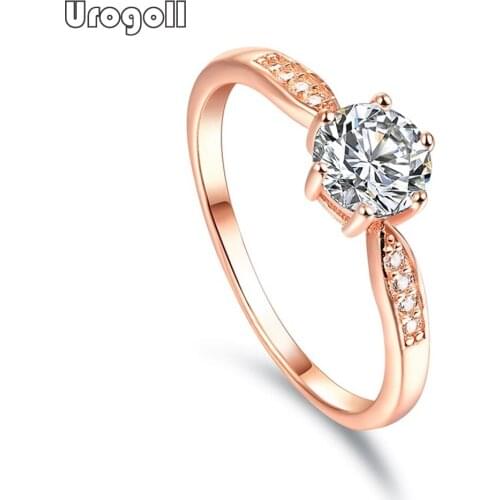 Fine Jewelry Ring 925 Sterling Silver Women Ring Rose Gold Color Luxury Zirconia Rhinestone Ring Wedding Rings For Party Gift