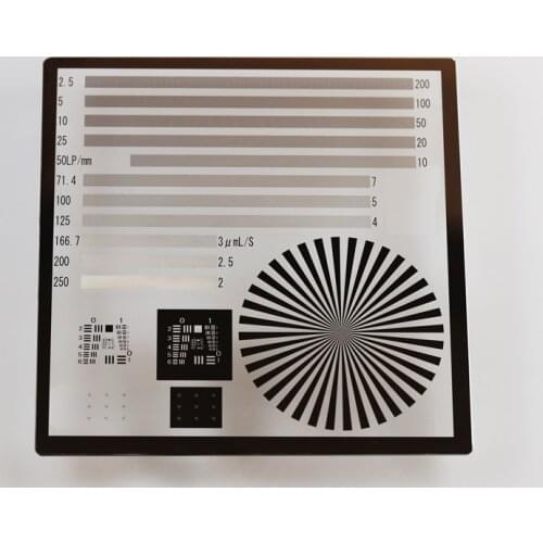 Charttu USAF 1951 Optical Resolution Test Board Test Chart 125X125X3mm Glass Chrome Lithography 1-228LP/mm