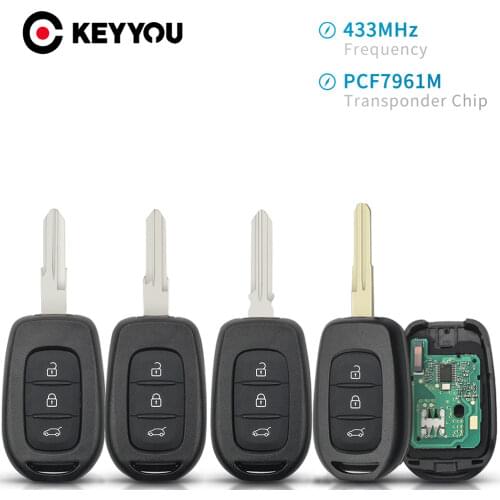 KEYYOU Remote Key With Chip PCF7961M HITAG AES For Renault Sandero Dacia Logan Lodgy Dokker Duster 433MHz VAC102 HU136te