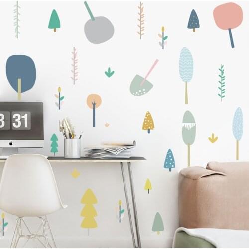Creative Fairy Tale Woods Cartoon Tree Wall Sticker for Warm Kindergarten Childrens Room Wall Decoration Bedroom Decor