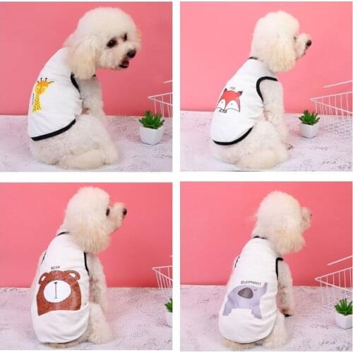 Summer Pet Clothes Cat Dog T-shirt Cute Cartoon Printed Clothes for Small Medium Dogs Accessories Pet Supplies