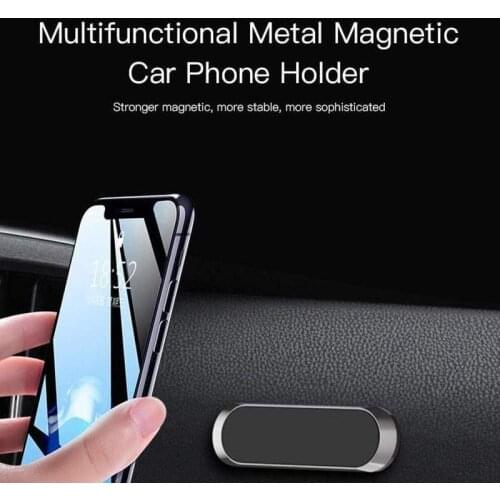 Mini Magnetic Car Mount Phone Holder Car Phone Holder Dashboard Strip Shape Stand For iPhone Metal Magnet GPS Car Mount for Wall