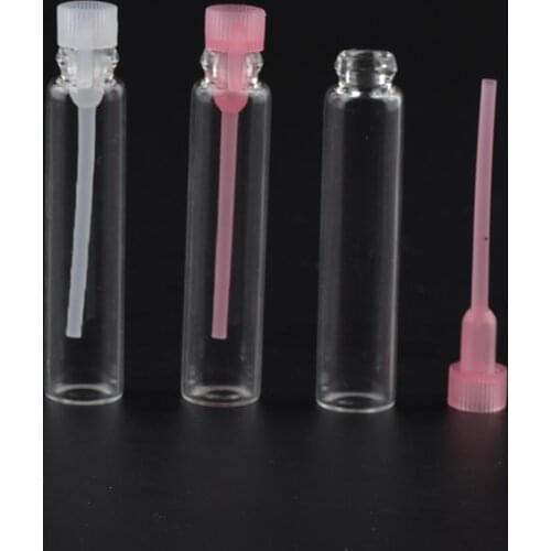 MUB - 50PCS/lot 2ml Mini Glass Bottle For Essential Oil Test Tube Sample Containers Mini Perfume Sample Vials